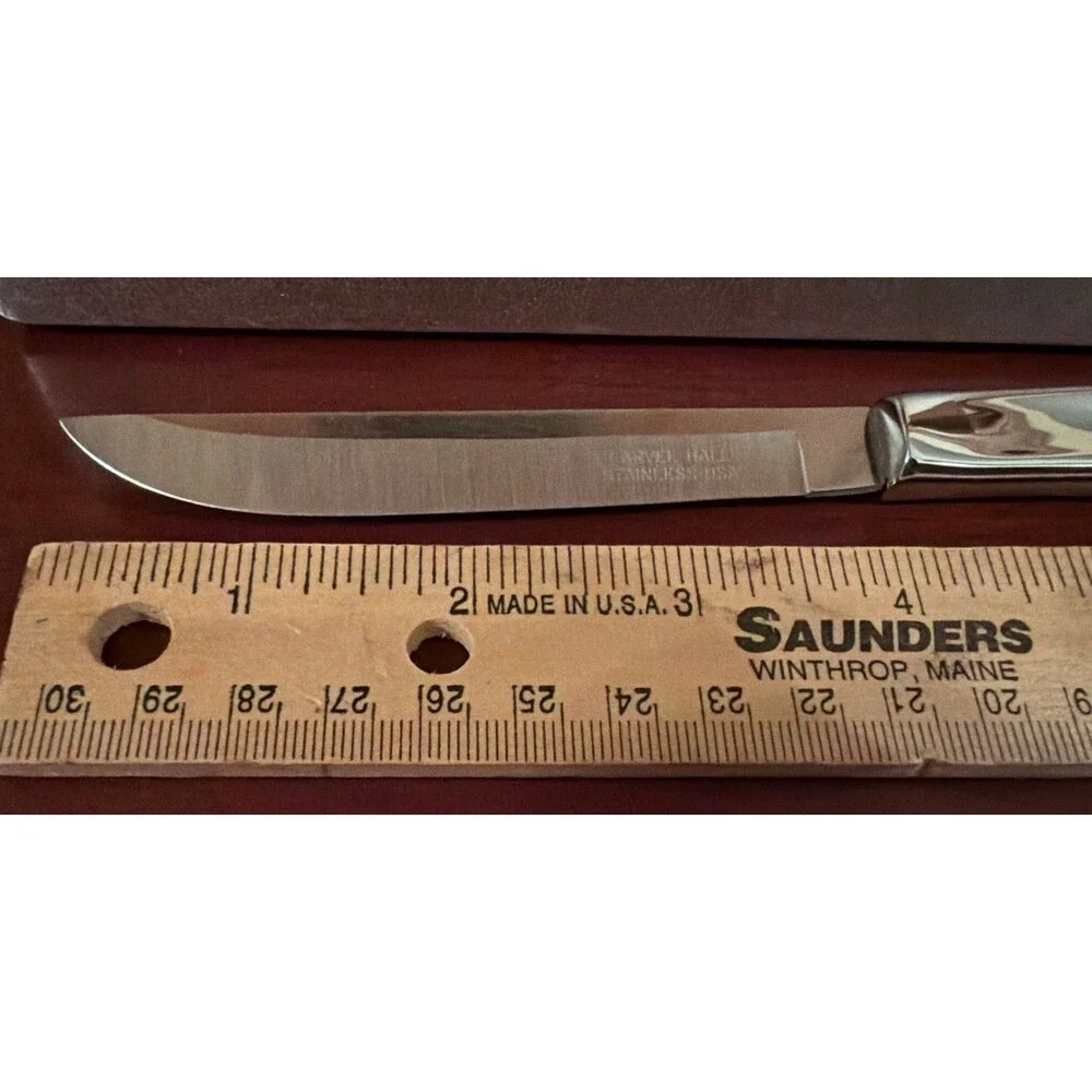 Carvel Hall Stainless Steel Steak Knives Vintage Set/8 In Box Made in USA.  EUC!